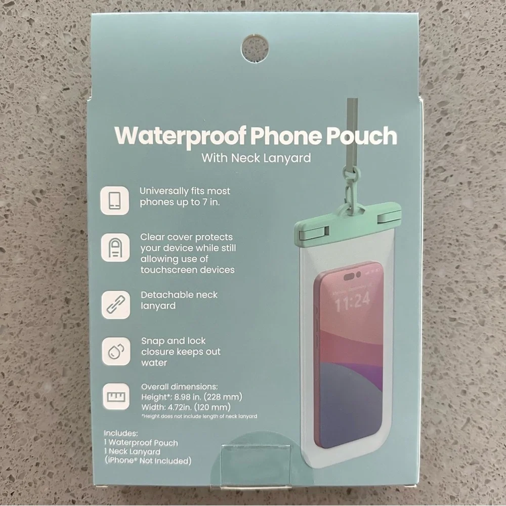 Gems Waterproof Phone Pouch in Mint Green